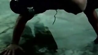 Bondage Babe Beats Her Own High Score - Collar Zapper Game With Dominatrix