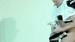 Bondage Babe Beats Her Own High Score - Collar Zapper Game With Dominatrix