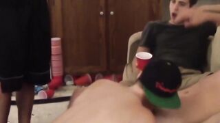Fraternity Bros Get A Surprise Blow Job From Their Hot New Roommate