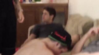 Fraternity Bros Get A Surprise Blow Job From Their Hot New Roommate