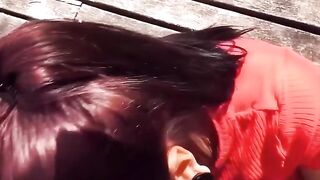 Dark-Haired Vixen With Super Sexy Boobies Fucked Outdoors in Public