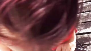 Dark-Haired Vixen With Super Sexy Boobies Fucked Outdoors in Public