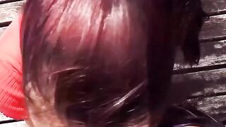 Dark-Haired Vixen With Super Sexy Boobies Fucked Outdoors in Public