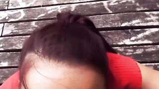 Dark-Haired Vixen With Super Sexy Boobies Fucked Outdoors in Public