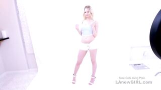 Cheeky Beauty blonde with long jugs just loves filthy talking