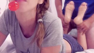 Candy Devils Pedicure and Cum on my Wrinkled Soles