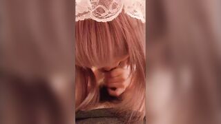 Japanese idol [Mayuka] masturbation inside maid clothes. Bukkake ejaculation on