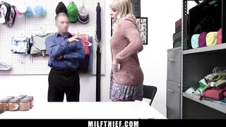 Big Titted Blonde Mom Shoplifter Gets Blackmailed and Banged - Dana