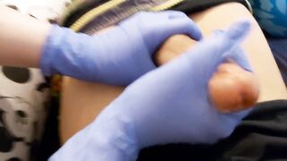 My Ex-Wife Quickly Helped me out with a Gloved Hand Job