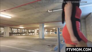 Cougar outside garage naked
