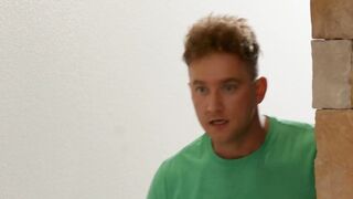 Three's Company - Two Babes Share One Guy On A Glass Table