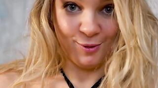 Threesome Surprise! Wife & Stepdaughter Share Hubby's Big Dick in Hot Creampie