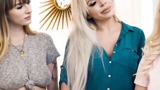 Teen Step-Daughter's First Time with Mommy And Her Hot Friend