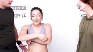 Perfect Body Babes - Hot Brunette Riding Two Hard Dongs in Gym