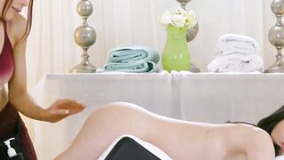 Sabrine & Darcy's Erotic Massage - FemDom Blowjob with Facial cumshot