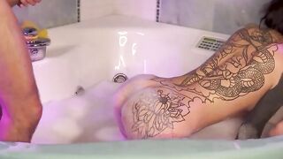 Hot MILF Gives Wild Ride In Hot tub With Huge Dick And Facial Finish
