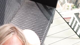 LegendaryHotties - Red Lace Teasing Babe Sophia Reed Balcony Masturbation