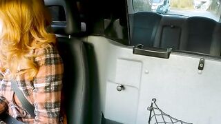 Hot MILF taxi driver Cherry Chandler gives blowjob & deepthroats cock then rides it hard!!