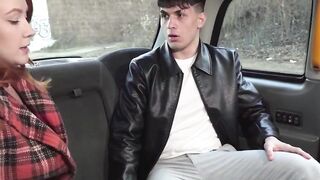 Hot MILF taxi driver Cherry Chandler gives blowjob & deepthroats cock then rides it hard!!