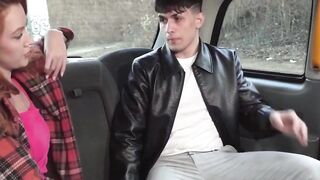 Hot MILF taxi driver Cherry Chandler gives blowjob & deepthroats cock then rides it hard!!