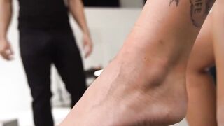 Foot-Worship Goddess Elena Lux - Footjob POV with Toe Licking & Facial