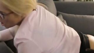 Blondes Get It Right - Hot Babe Gets Casting Agent's Load In Her Glasses