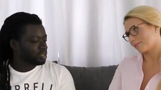 Blondes Get It Right - Hot Babe Gets Casting Agent's Load In Her Glasses