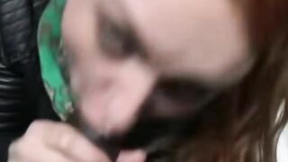 Outdoor Sex Adventure - Gorgeous Redhead Teen Fellating Her Man's Dick