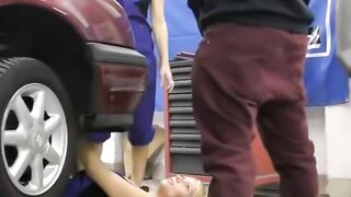 Three's Company - Mechanic Workshop Threesome