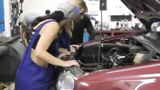 Three's Company - Mechanic Workshop Threesome