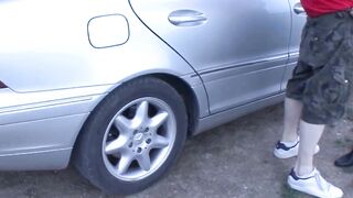 Public Outdoor Sex Adventure - Older Woman With Pierced Nipples Fucks Stranger