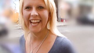 Sexy college girl" - Amateur Street Casting with Older Man in Germany!