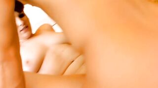 Dark Haired Bombshell Rides Big Dick in Hardcore Anal Threesome