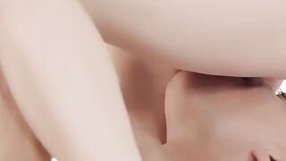 Interracial Threesome - Redhead Lesbian & Black Guy FFM Triple Play