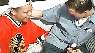 Twinks Swap Spit-Roasted Asses in Hot Threesome