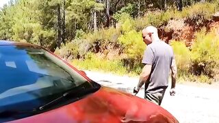 Hot Blonde Teen Gives Wild Ride in Her Step-Dad's Car