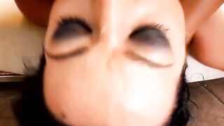 Dark Haired Vixen Anal Threesome - Ass-Fucking with Big Dick Couple