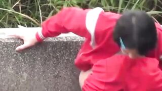 Public Peeing Fetish - Outdoor Pee-Play With Hairless Vagina