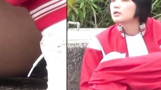 Public Peeing Fetish - Outdoor Pee-Play With Hairless Vagina