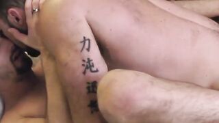 Hairy Bear's Ass Fucked by Muscular Jocks - Gay Sex with Older Man
