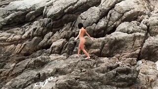 BabeCam - Hot Brunette Striptease & Masturbation Session with Big Natural Breasts