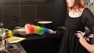 Redhead Bombshell Gina Devine Gets Shafted In The Kitchen - POV Style