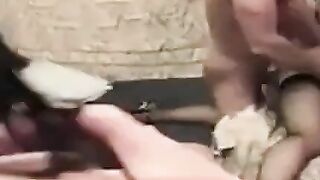 Amateurs Gone Wild! Threeway with Hot Blonde Babe & Hunks