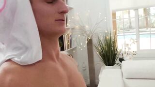Hot MILF Trista Summer Faceshots Massive Loads From barely legal Stud - POV Blowjob