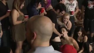 Public Bar Blowjob - Face-Fucking Slut Mandy Skye Gets Deepthroat And Facial