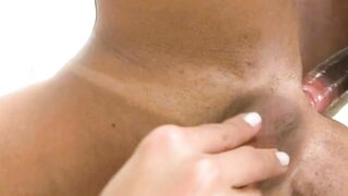 Dark Haired Transgender Babe Gets Anal Plowing in Hardcore Scene