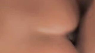 Dark Haired Slut's Christmas Wish Fulfilled - Red Nylon Stockings & Big Dick
