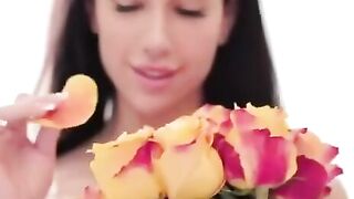 Wearing just a bra and butt shorts set Kama Oxi is an absolute stunner. The hotblooded Euro bae is ready to create the gorgeous afternoon with breakfast inside bed and a crazy hot time with her bf Charlie Dean. Walking on rose petals she prepar