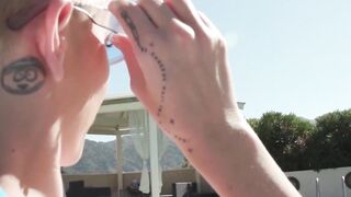 Poolside Anal Threesome with Hottie Pornstar Ariel Demur & Adult Film Star Adria Allured