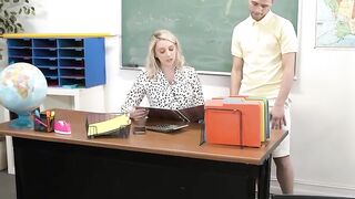 Hot MILF Teacher Fucks Her Student in Classroom During School Hours